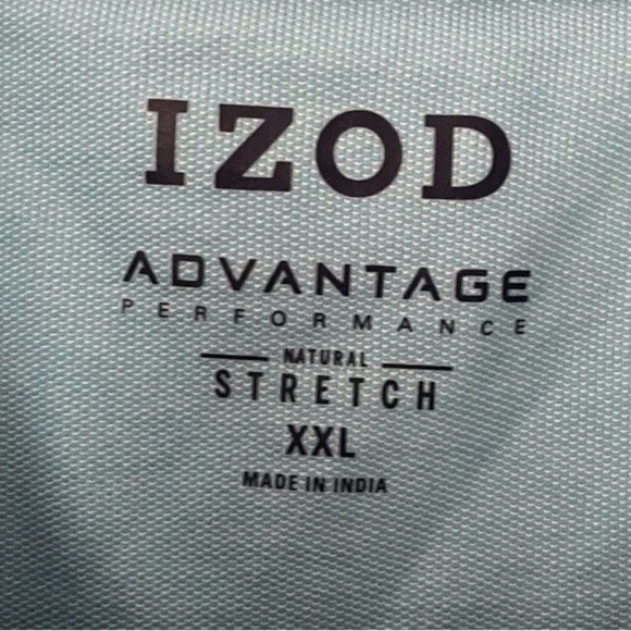 Izod Men’s Polo Size XXL Lt Blue ButtonDown Shirt Sleeve Reg Fit Button Closure - Picture 2 of 6
